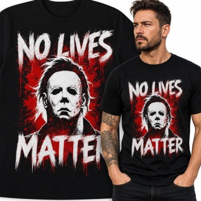Koszulka męska z Michaelem Myersem „No Lives Matter” - horror slasher