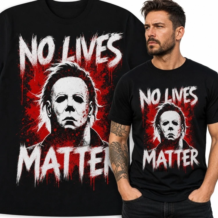 Koszulka męska z Michaelem Myersem „No Lives Matter” - horror slasher