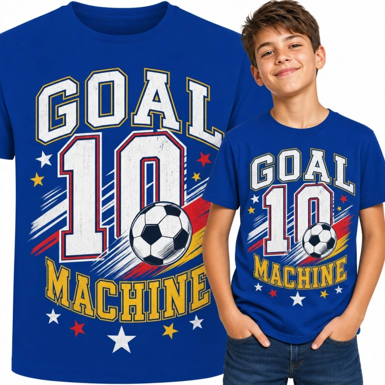 Koszulka chłopięca „Goal 10 Machine” - piłka nożna dla młodego piłkarza