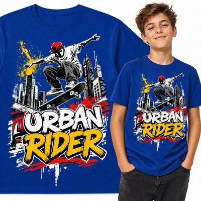 Koszulka chłopięca „Urban Rider” - skater na deskorolce i graffiti