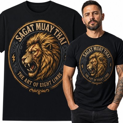 Koszulka męska Muay Thai z ryczącym lwem „Sagat Muay Thai”