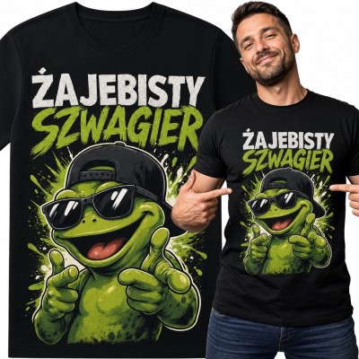 Koszulka męska z żabą „Żajebisty szwagier” - śmieszny prezent dla szwagra