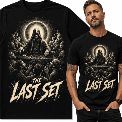 Koszulka męska dla DJ-a „The Last Set” - mroczny motyw koncertowy