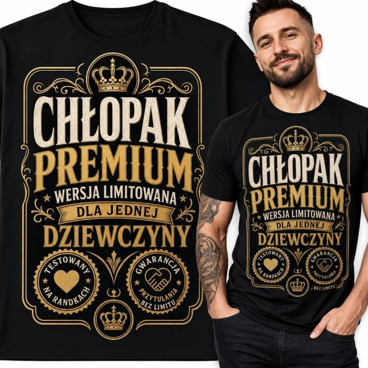 Koszulka męska „Chłopak Premium” - wersja limitowana dla jednej dziewczyny