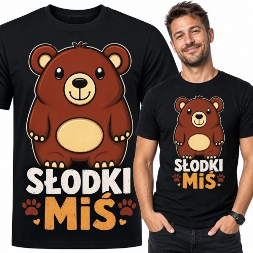 Koszulka męska z misiem „Słodki miś” - humorystyczny nadruk