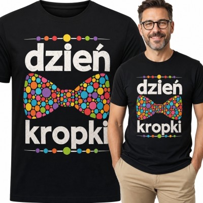 Koszulka męska „Dzień kropki” - kolorowa muszka na Dzień Kropki