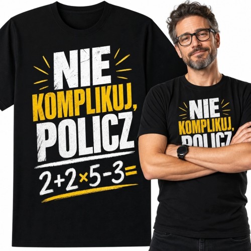 Koszulka męska z równaniem „Nie komplikuj, policz” - matematyczny humor