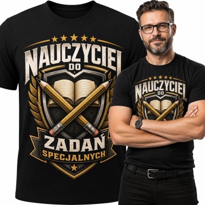 Koszulka męska dla nauczyciela „Nauczyciel do zadań specjalnych”