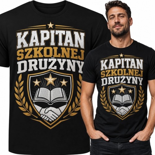 Koszulka męska „Kapitan szkolnej drużyny” - akademicki emblemat