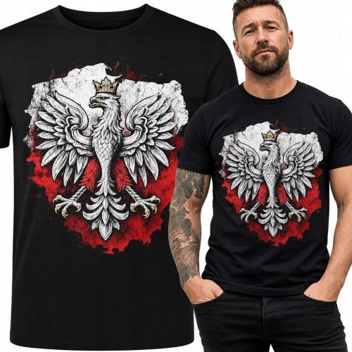Koszulka męska z Orłem Białym - patriotyczny wzór w barwach Polski