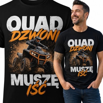 Koszulka męska z quadem „Quad dzwoni, muszę iść” - off-road