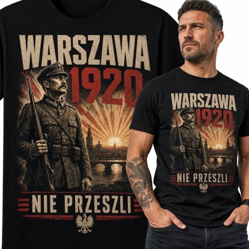 Koszulka męska „Warszawa 1920” i „Nie przeszli” - historyczny motyw patriotyczny