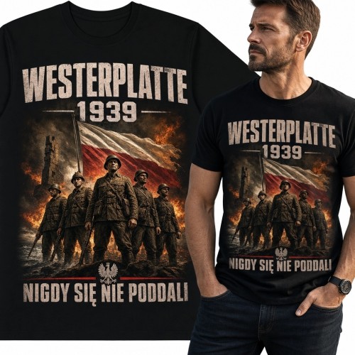 Koszulka męska z motywem obrony Westerplatte - „Westerplatte 1939”