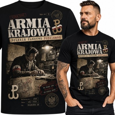 Koszulka męska „Armia Krajowa” - radiotelegrafista Polskiego Państwa Podziemnego