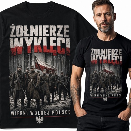 Koszulka męska patriotyczna „Żołnierze Wyklęci” - motyw historyczny
