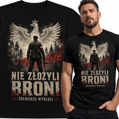Koszulka męska „Nie złożyli broni - Żołnierze Wyklęci” - patriotyczny motyw historyczny