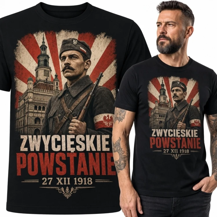 Koszulka męska „Zwycięskie Powstanie” - Powstanie Wielkopolskie 27 XII 1918