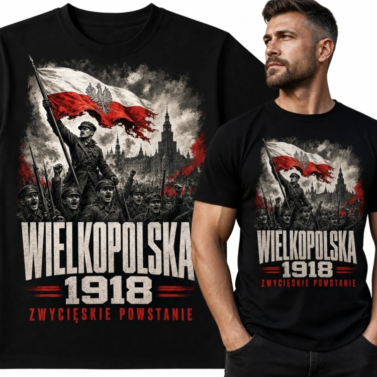 Koszulka męska z motywem Powstania Wielkopolskiego „Wielkopolska 1918”