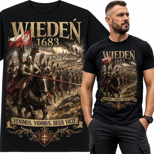 Koszulka męska z husarią „Wiedeń 1683” - odsiecz wiedńska