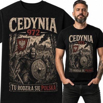 Koszulka męska z bitwą pod Cedynią „Cedynia 972” - motyw patriotyczny