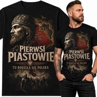 Koszulka męska „Pierwsi Piastowie” - początki państwa polskiego