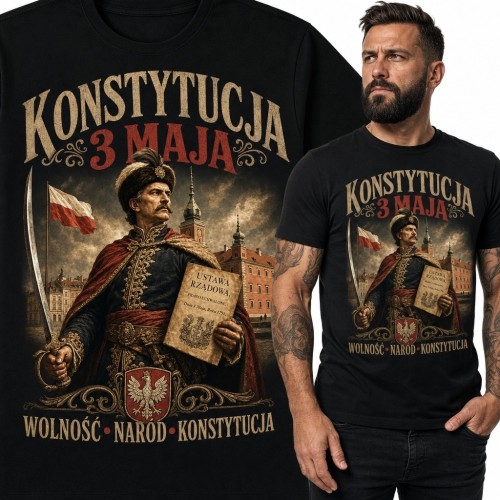 Koszulka męska patriotyczna „Konstytucja 3 Maja” - historyczny motyw Polski