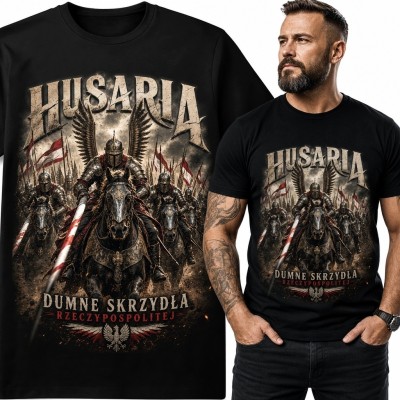 Koszulka męska z husarią „Husaria - Dumne skrzydła Rzeczypospolitej”