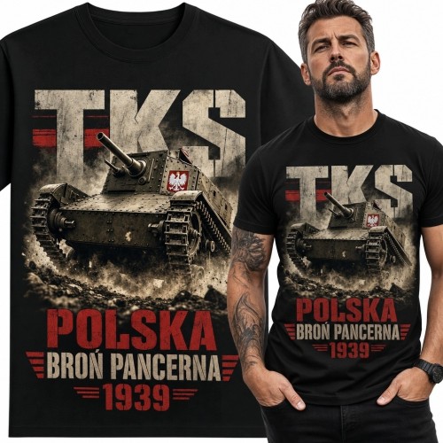 Koszulka męska z tankietką „TKS” - Polska broń pancerna 1939
