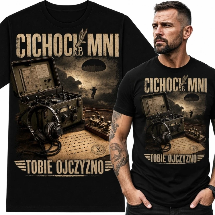 Koszulka męska „Cichociemni” - patriotyczny motyw „Tobie Ojczyzno”