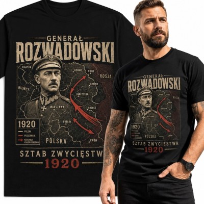 Koszulka męska „Generał Rozwadowski” - mapa działań wojennych 1920