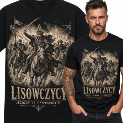 Koszulka męska z szarżą kawalerii „Lisowczycy”