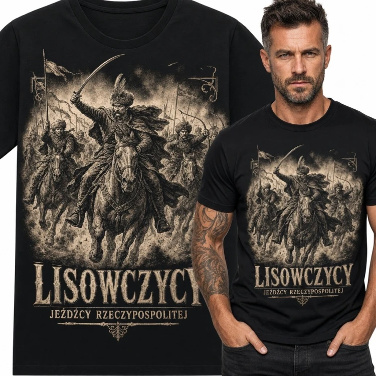 Koszulka męska z szarżą kawalerii „Lisowczycy”