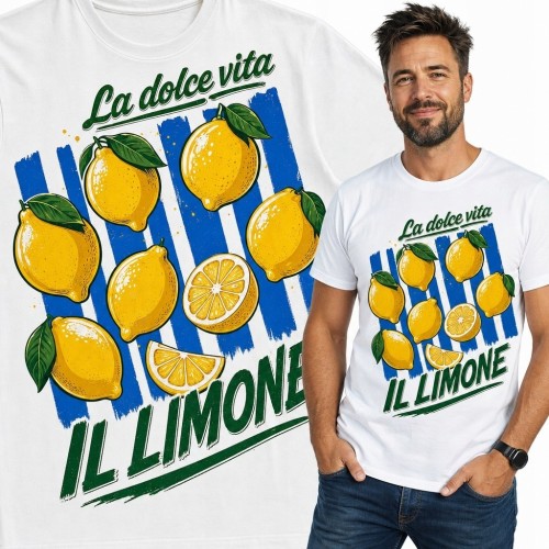 Koszulka męska z cytrynami „Il Limone” - włoski motyw retro