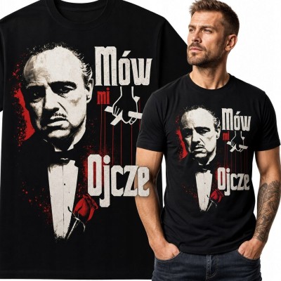 Koszulka męska z mafijnym patriarchą „Mów mi Ojcze” - gangsterski nadruk