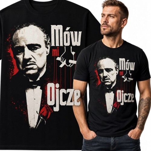 Koszulka męska z mafijnym patriarchą „Mów mi Ojcze” - gangsterski nadruk