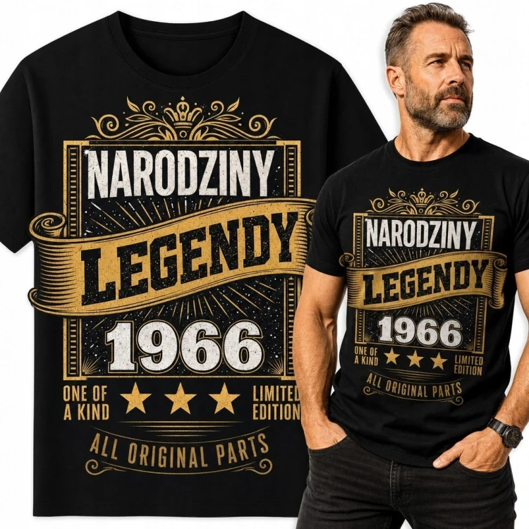 Koszulka męska na 60 urodziny „Narodziny legendy 1966” - retro