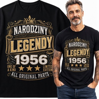 Koszulka męska „Narodziny legendy 1956” na 70 urodziny - rocznik vintage