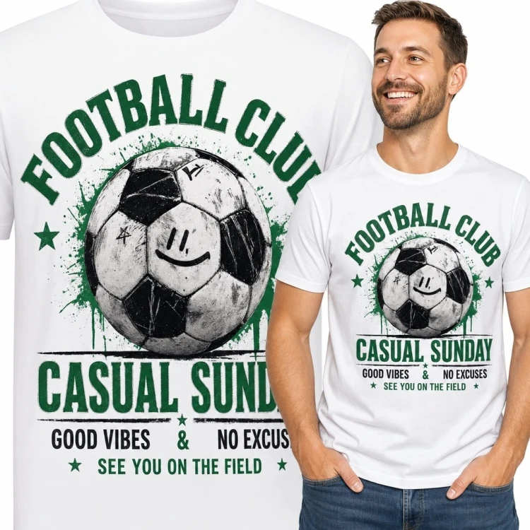 Koszulka męska z piłką nożną „Casual Sunday” - „Football Club”