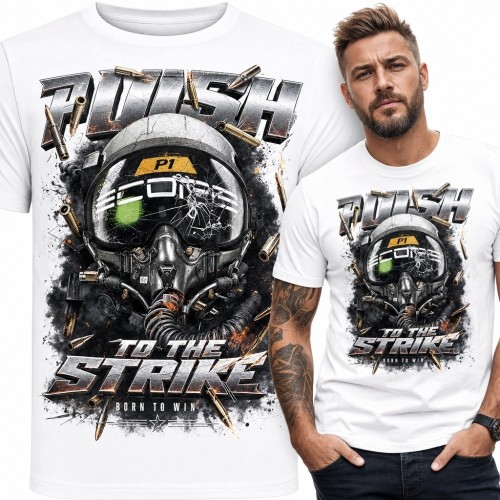 Koszulka męska z pilotem myśliwca „Rush to the Strike” - lotnictwo wojskowe