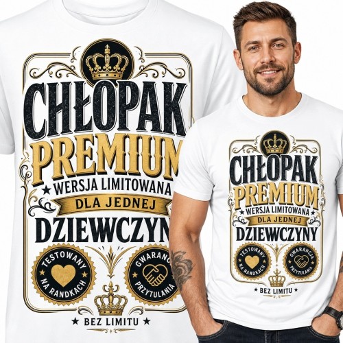 Koszulka męska dla chłopaka „Chłopak premium” - wersja limitowana dla jednej dziewczyny