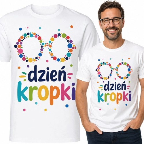 Koszulka męska na Dzień Kropki „Dzień kropki” - kolorowa nieskończoność