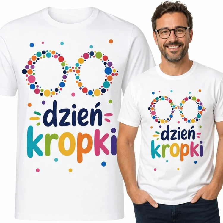 Koszulka męska na Dzień Kropki „Dzień kropki” - kolorowa nieskończoność