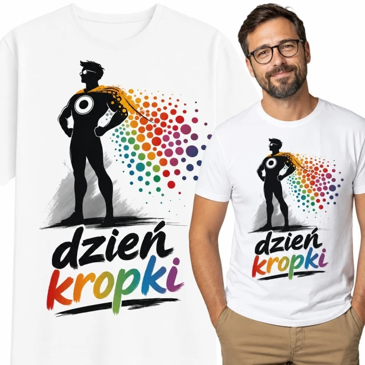Koszulka męska na Dzień Kropki z superbohaterem - „Dzień kropki”