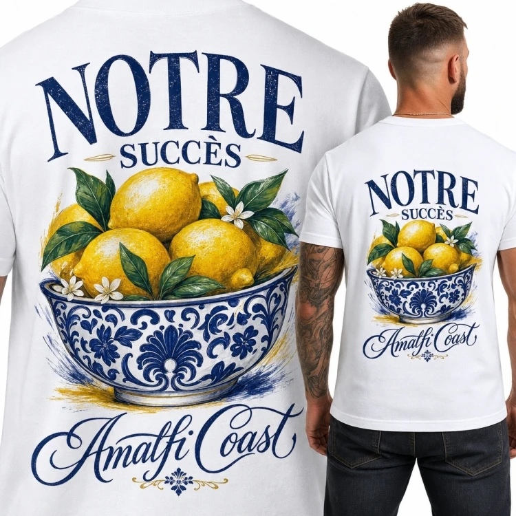 Koszulka męska z cytrynami „Notre Succès” - wybrzeże Amalfi