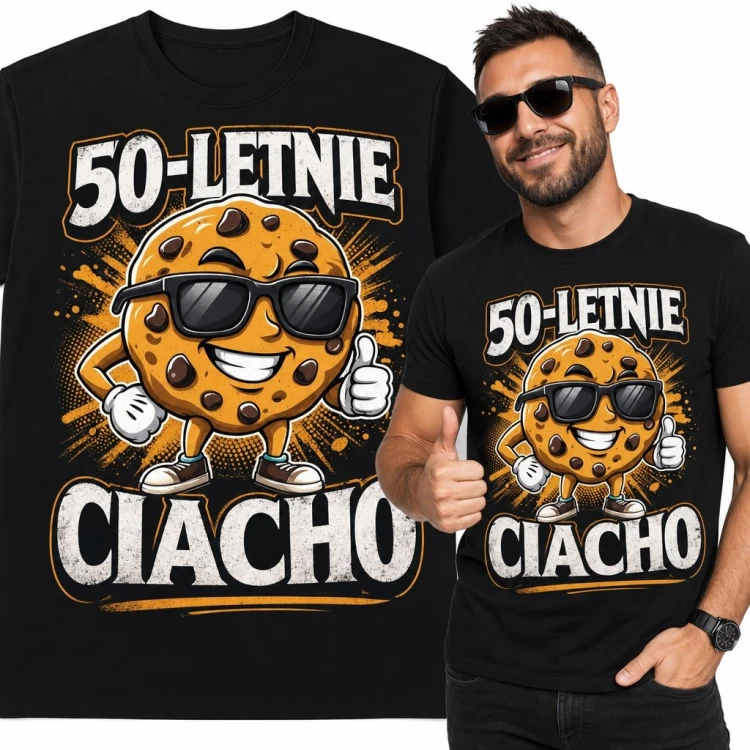 Koszulka męska „50-letnie ciacho” na 50 urodziny - śmieszny nadruk