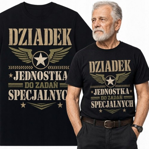 Koszulka męska „Dziadek jednostka do zadań specjalnych” - militarny emblemat