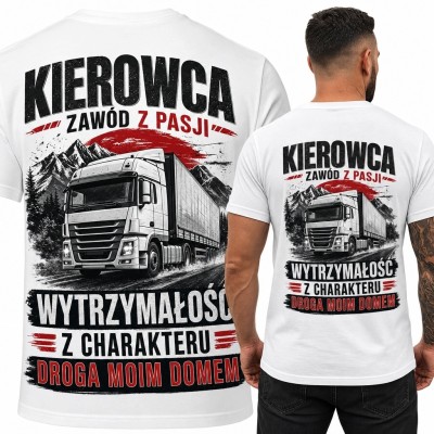 Koszulka męska dla kierowcy ciężarówki „Kierowca”