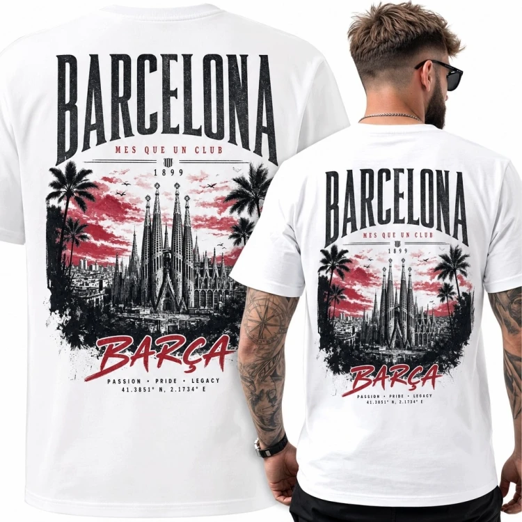 Koszulka męska „Barcelona” - Sagrada Família i „Barça”