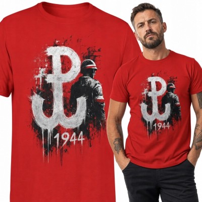 Koszulka męska patriotyczna - Kotwica Polski Walczącej „1944”