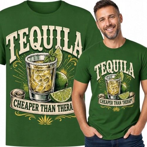 Koszulka męska z tequilą „Tequila” - humorystyczny wzór retro